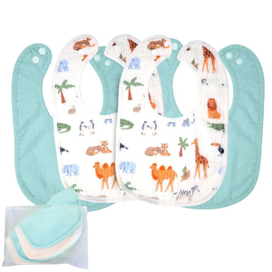 Pack 4 Baberos Bebé – Pequeño Explorador
