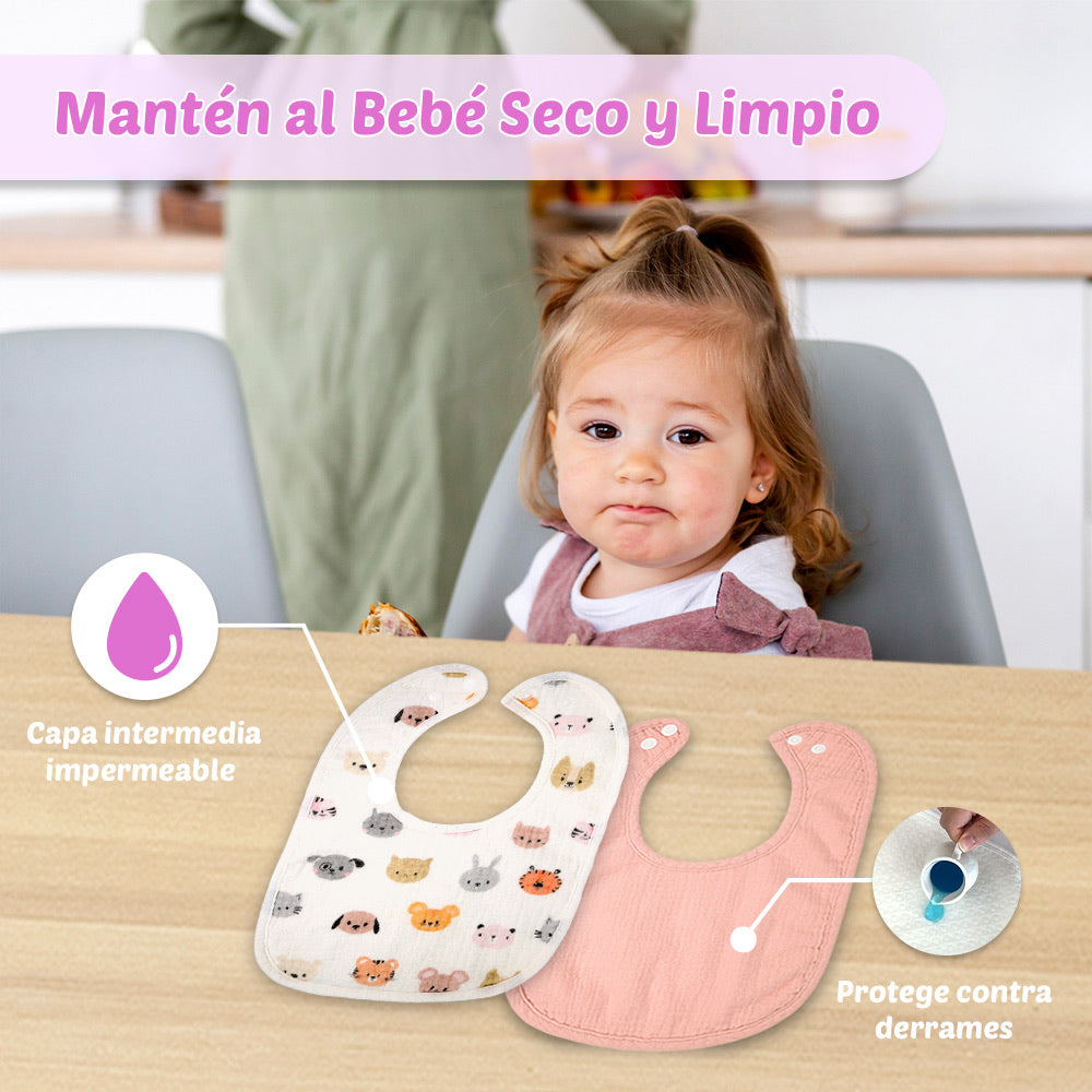 Pack 4 Baberos Bebé – Dulce Sonrisa
