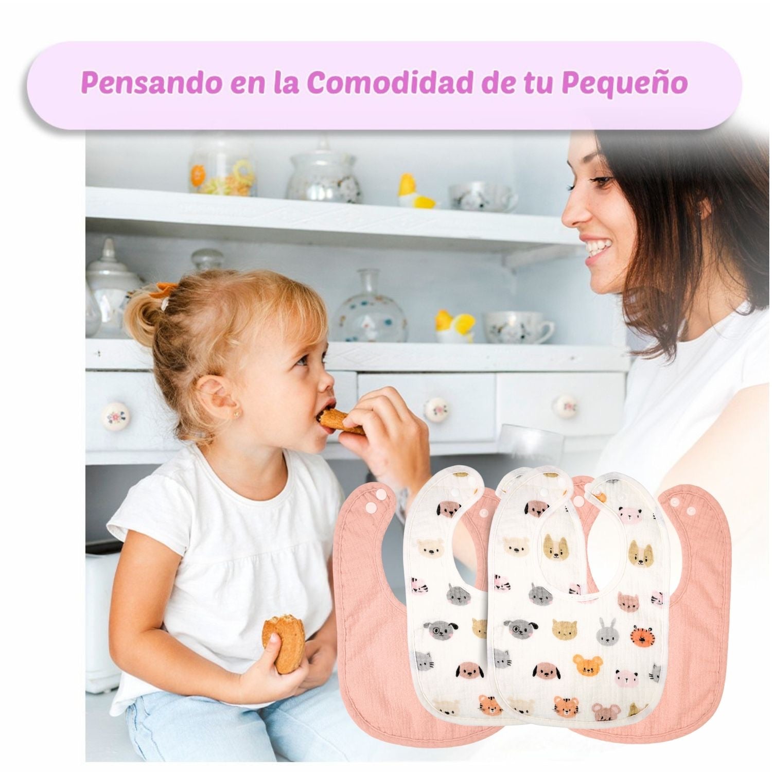 Pack 4 Baberos Bebé – Dulce Sonrisa