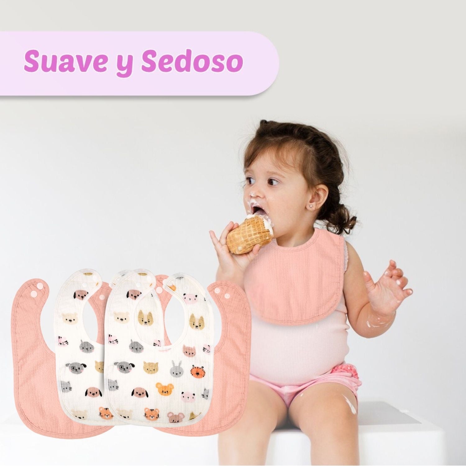 Pack 4 Baberos Bebé – Dulce Sonrisa