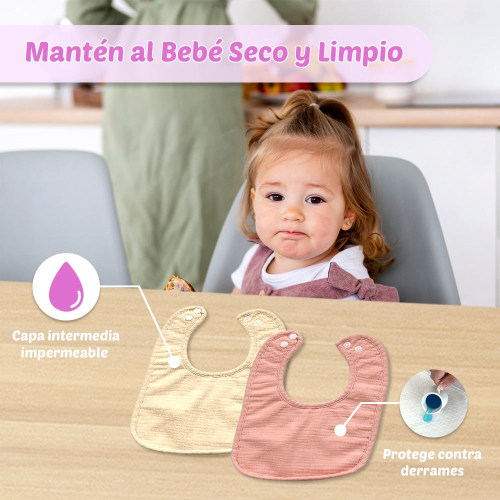 Pack 4 Baberos Bebé – Ternura Clásica