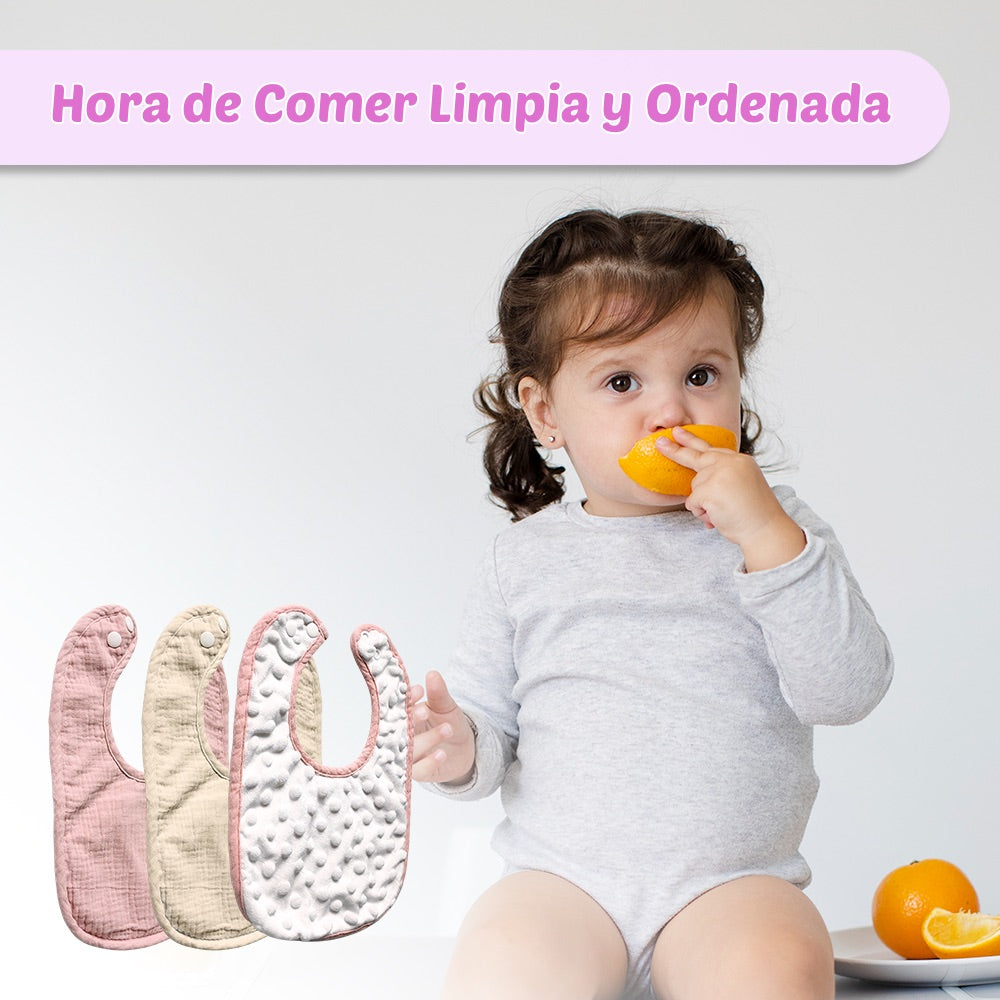 Pack 4 Baberos Bebé – Ternura Clásica