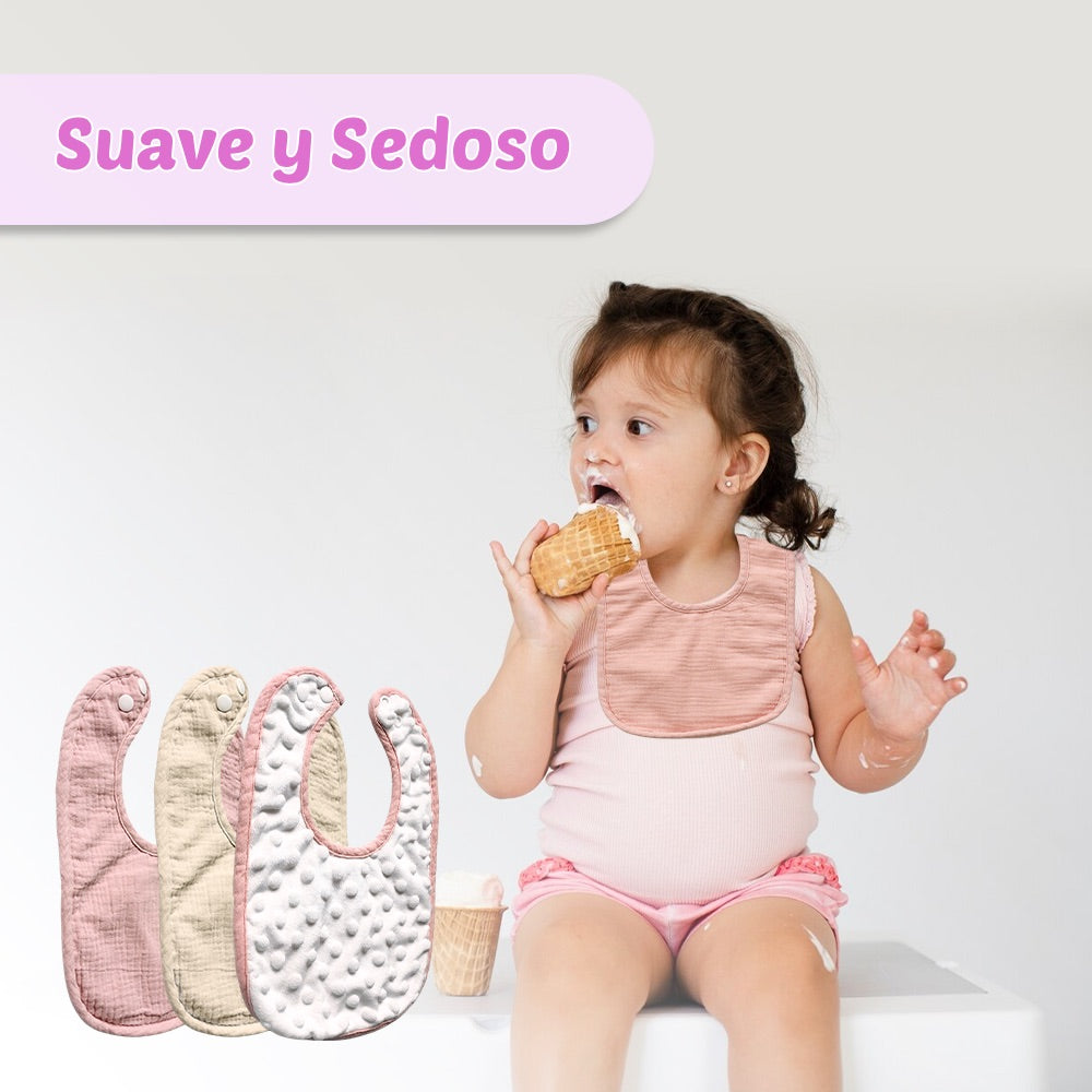Pack 4 Baberos Bebé – Ternura Clásica